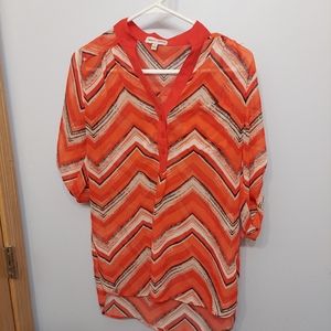 Sequin Hearts chevron striped orange Sm flowy